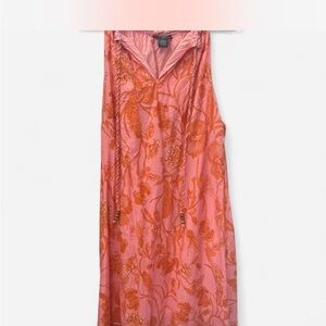 Chelsea & Theodore Women’s L tropical vacation Pink and Orange Floral Dress
